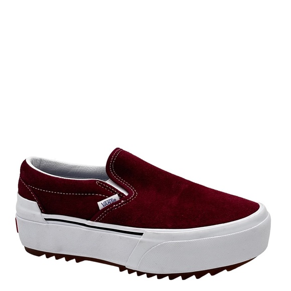 Vans Shoes Classic Slipon Platform Vans Suede Ruby Red Poshmark